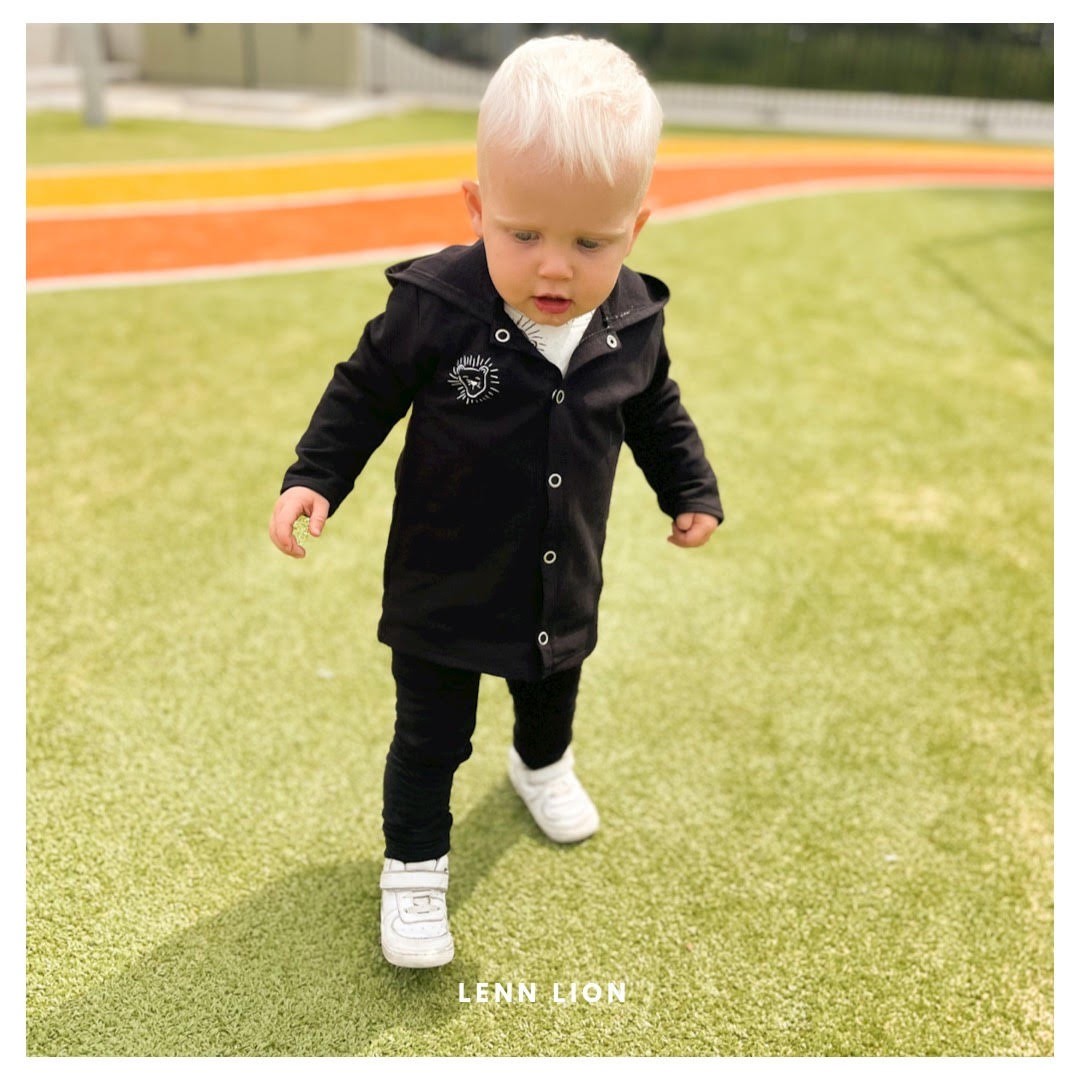 Babykleding Lenn lion Longvest zwart Vesten Lenn lion