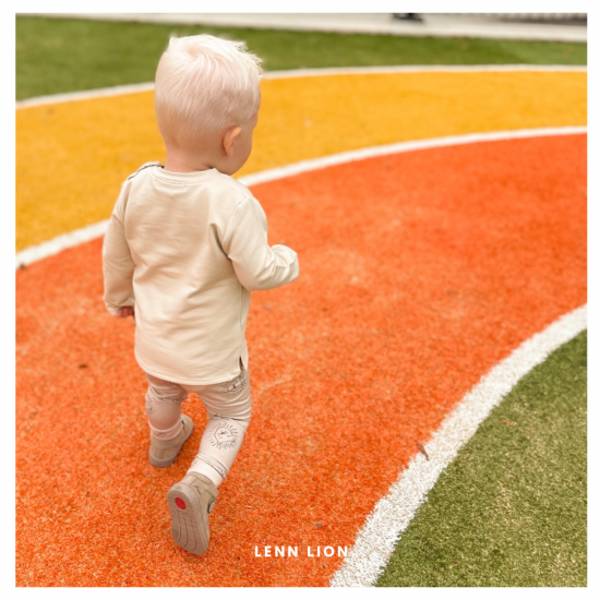 Babykleding - Lenn lion shirt beige logo