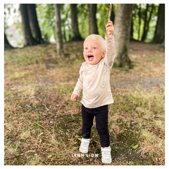 Babykleding - Lenn lion shirt logo sand