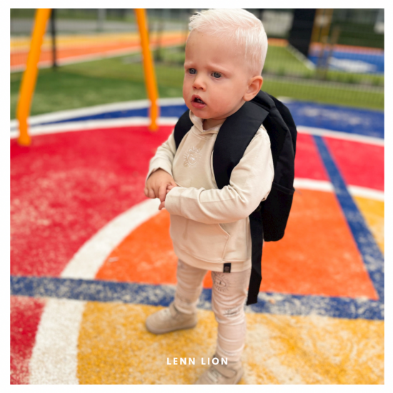 Babykleding - Lenn lion broek beige logo