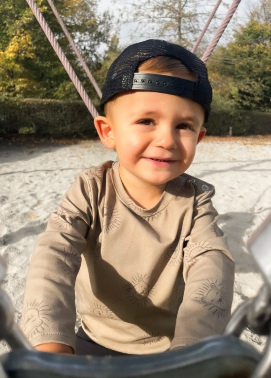 Babykleding - Lenn lion shirt groenbruin logo