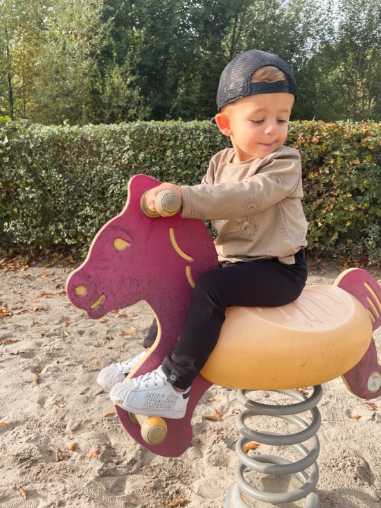 Babykleding - Lenn lion shirt groenbruin logo