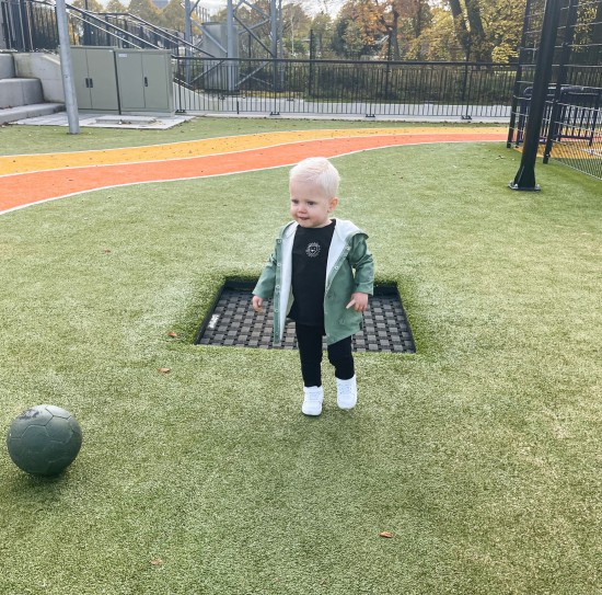 Babykleding - Lenn lion hoodie bombervest groen logo