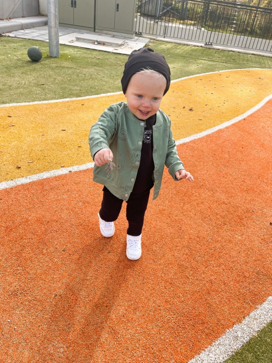 Babykleding - Lenn lion hoodie bombervest groen logo