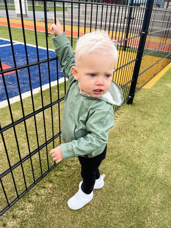 Babykleding - Lenn lion hoodie groen logo