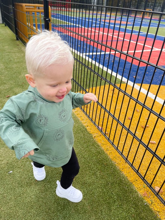 Babykleding - Lenn lion hoodie groen logo