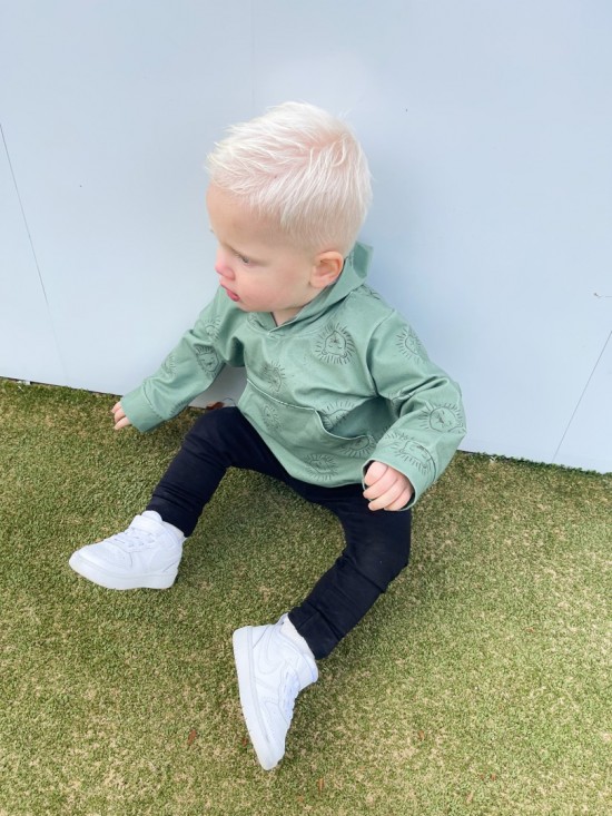 Babykleding - Lenn lion hoodie groen logo