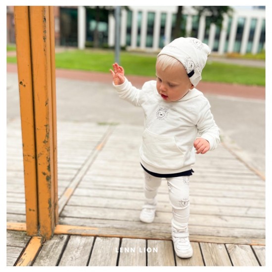 Babykleding - Lenn lion Basic hoodie white  