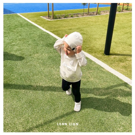 Babykleding - Lenn lion hoodie logo white