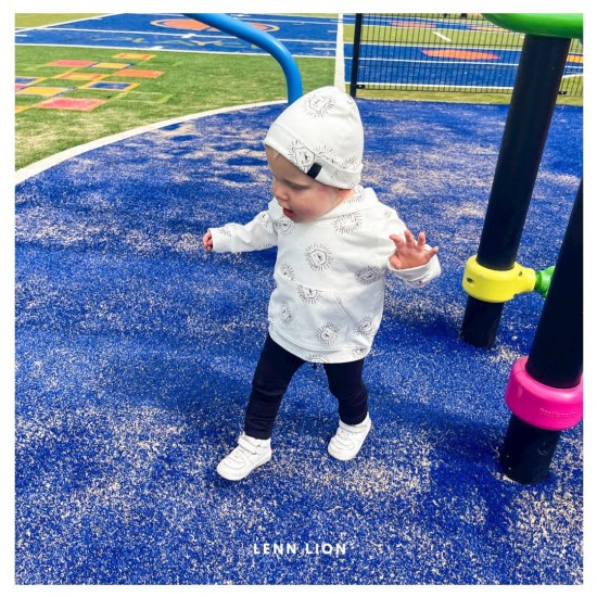 Babykleding - Lenn lion hoodie logo white