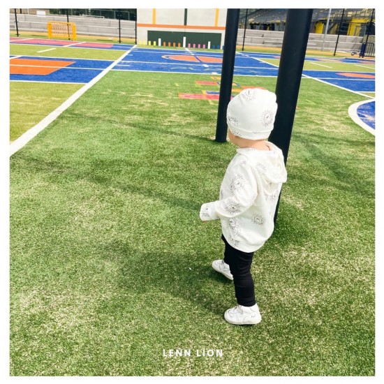 Babykleding - Lenn lion hoodie logo white