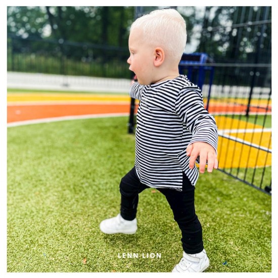 Babykleding - Lenn lion streep black white