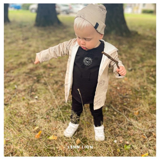 Babykleding - Lenn lion Longvest beige logo