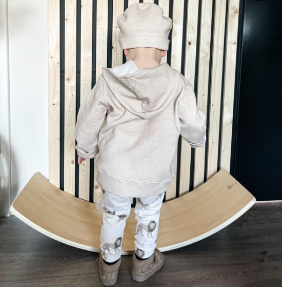 Babykleding - Lenn lion hoodie wafel beige stip