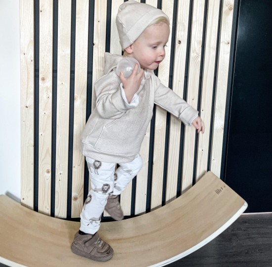 Babykleding - Lenn lion hoodie wafel beige stip