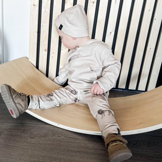 Babykleding - Lenn lion hoodie wafel beige stip
