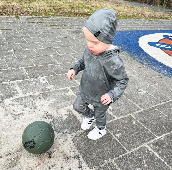 Babykleding - Lenn lion logo grey