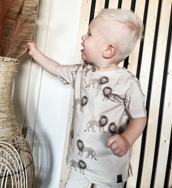 Babykleding - Lenn lion beige leeuw t-shirt