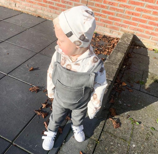 Babykleding - Lenn lion tuinbroek wafel grey