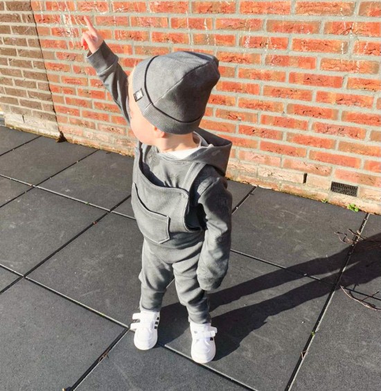 Babykleding - Lenn lion tuinbroek wafel grey