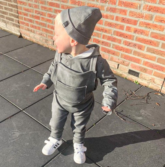 Babykleding - Lenn lion tuinbroek wafel grey
