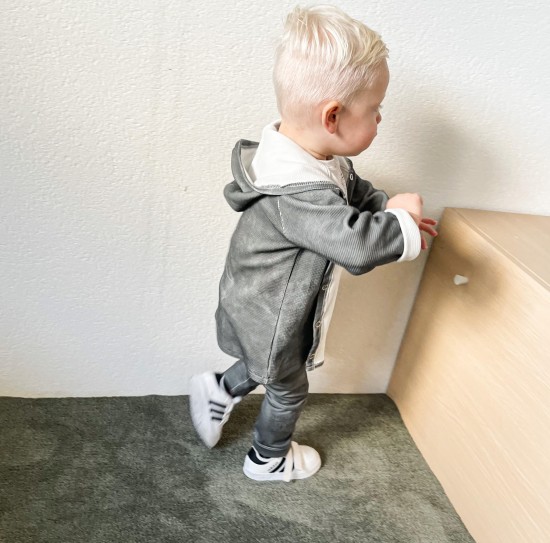 Babykleding - Lenn lion longvest wafel grey