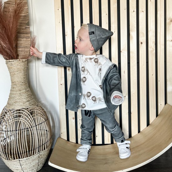 Babykleding - Lenn lion longvest wafel grey