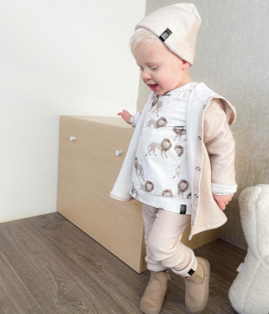 Babykleding - Lenn lion broek beige wafel 
