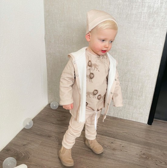Babykleding - Lenn lion broek beige wafel 