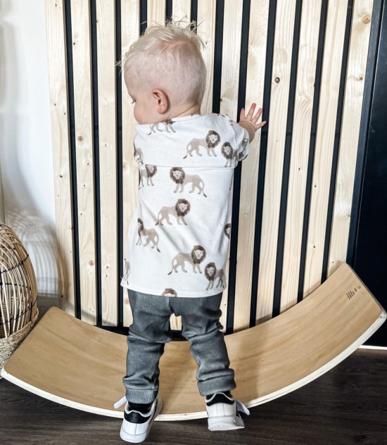 Babykleding - Lenn lion broek grey wafel 