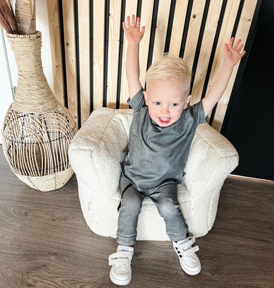 Babykleding - Lenn lion broek grey wafel 