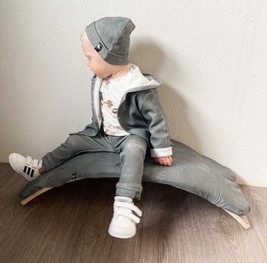 Babykleding - Lenn lion broek grey wafel 