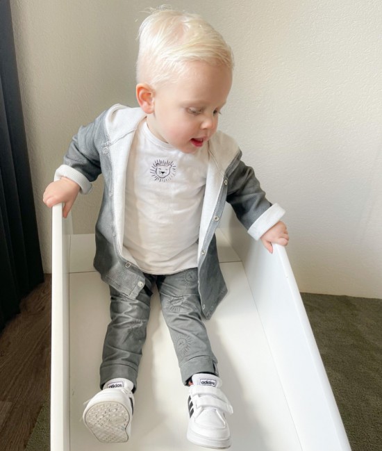 Babykleding - Lenn lion broek logo grey