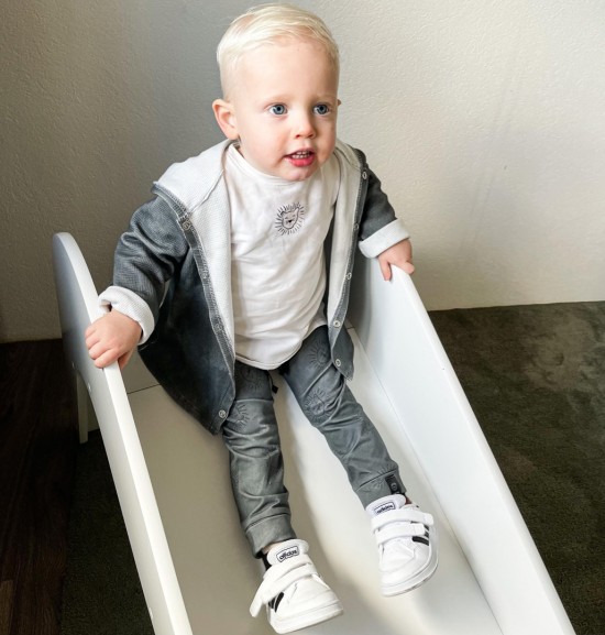 Babykleding - Lenn lion broek logo grey