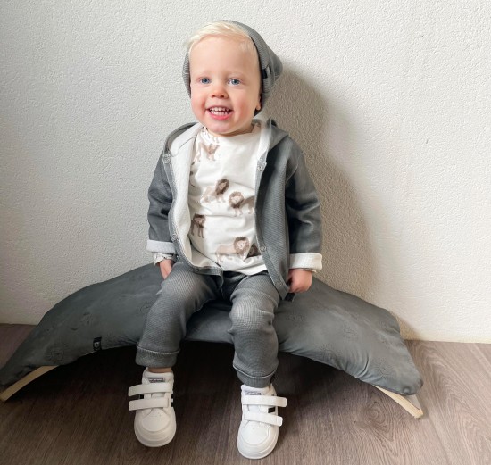 Babykleding - Lenn lion longsleeve leeuw wit 