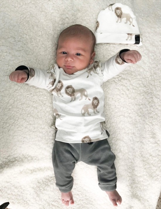 Babykleding - Lenn lion longsleeve leeuw wit 