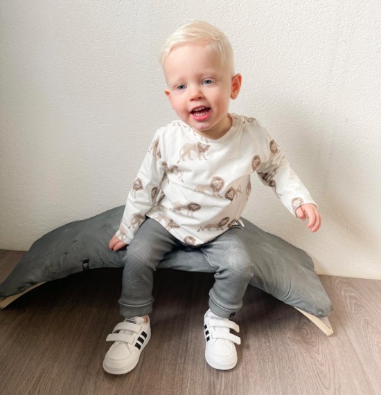 Babykleding - Lenn lion longsleeve leeuw wit 