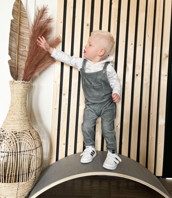 Babykleding - Lenn lion tuinbroek wafel grey