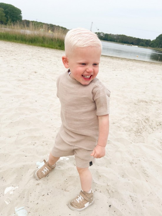 Babykleding - Lenn lion korte broek Hydrofiel zand