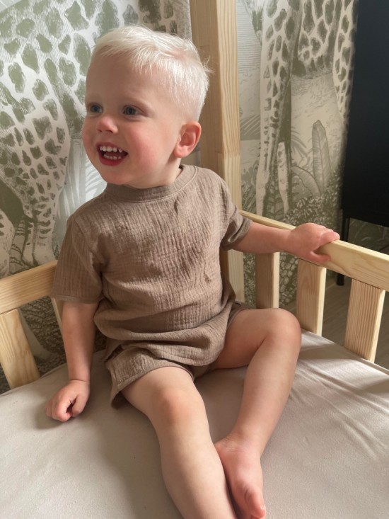 Babykleding - Lenn lion korte broek Hydrofiel bruin