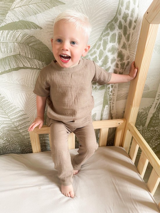 Babykleding - Lenn lion T-shirt Hydrofiel bruin 