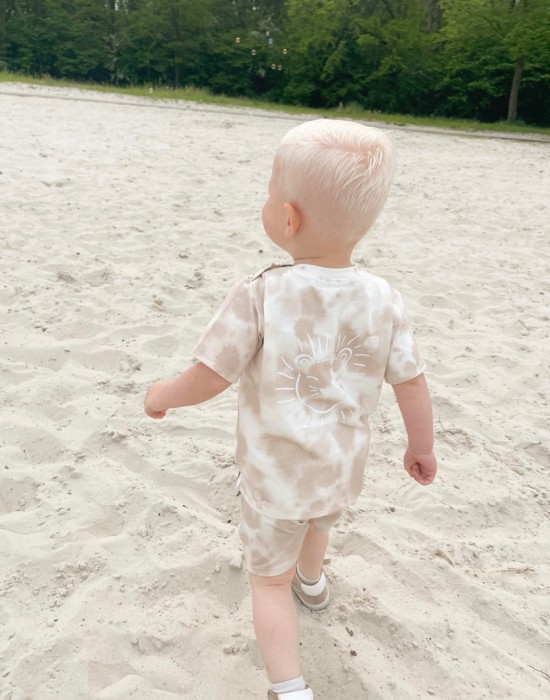 Babykleding - Lenn lion t-shirt tie dye zand